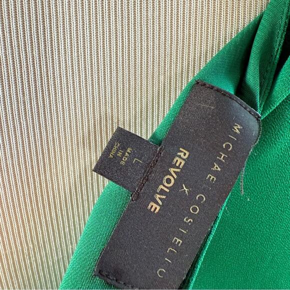 Michael Costello x Revolve Sunny Emerald One Shoulder Cut Out Mini Dress Large - Picture 10 of 13